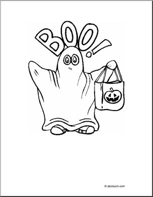 Coloring Page: Halloween – Ghost Costume