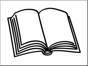 Clip Art: Basic Words: Book B&W Unlabeled