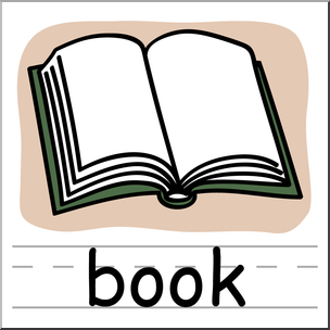 Clip Art: Basic Words: Book Color Labeled