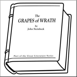 Clip Art: Book: The Grapes of Wrath B&W