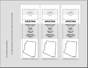 Bookmark: U.S. States – Arizona (b/w)