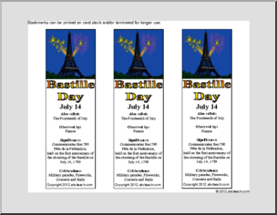 Bookmark: Bastille Day (color)