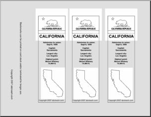 Bookmark: U.S. States – California (b/w)