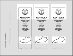 Bookmark: U.S. States – Kentucky (b/w)