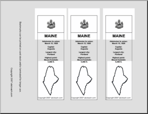 Bookmark: U.S. States – Maine (b/w)