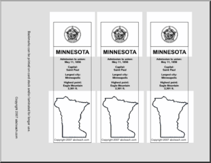 Bookmark: U.S. States – Minnesota (b/w)