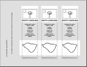 Bookmark: U.S. States – South Carolina (b/w)