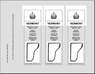 Bookmark: U.S. States – Vermont (b/w)