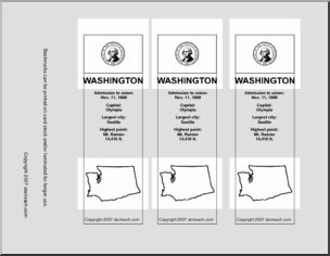 Bookmark: U.S. States – Washington (b/w)