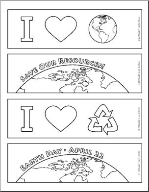 Bookmarks: Earth Day – Conservation (B/W)