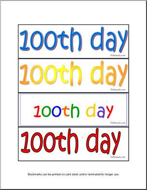 100th Day Bookmark