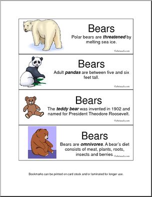 Bookmarks: Bears (color)