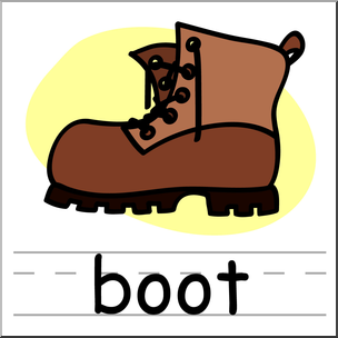 Clip Art: Basic Words: Boot Color Labeled