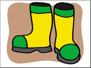 Clip Art: Basic Words: Boots Color Unlabeled