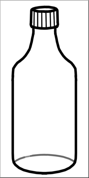 Clip Art: Food Containers: Bottle B&W