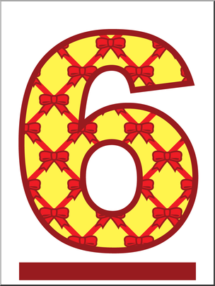 Clip Art: Number Set 8: Presents 06 Color