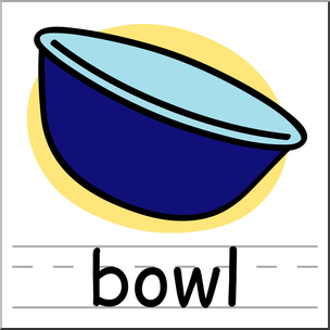 Clip Art: Basic Words: Bowl Color Labeled