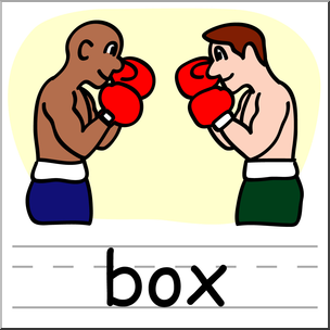 Clip Art: Basic Words: Box Color Labeled
