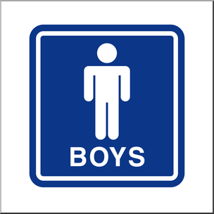 Clip Art: Signs: Restroom: Boys Color