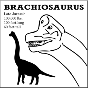 Clip Art: Dinosaurs: Brachiosaurus B&W