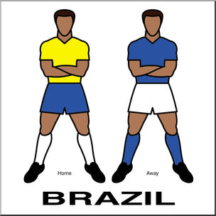 Clip Art: Men’s Uniforms: Brazil Color
