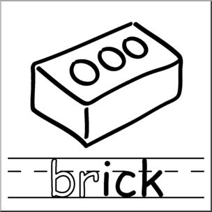 Clip Art: Basic Words: -ick Phonics: Brick B&W