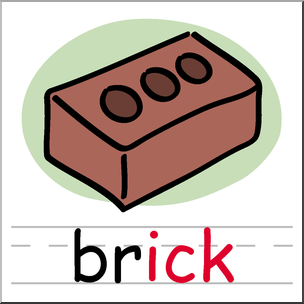 Clip Art: Basic Words: -ick Phonics: Brick Color