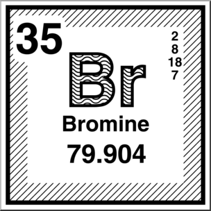 Clip Art: Elements: Bromine B&W