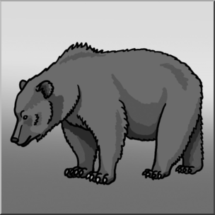 Clip Art: Brown Bear Grayscale