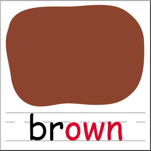 Clip Art: Basic Words: -own Phonics: Brown Color