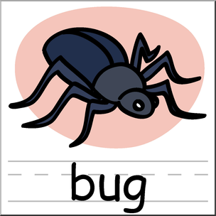 Clip Art: Basic Words: Bug Color Labeled