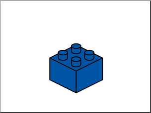 Clip Art: Blue Building Block, 4 connectors
