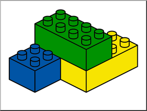 Clip Art: Multi-Color Building Blocks Stack