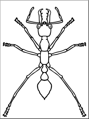 Clip Art: Insects: Bulldog Ant B&W