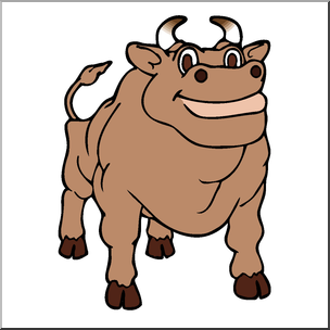 Clip Art: Cartoon Cow: Bull Color