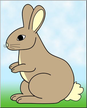Clip Art: Cartoon Bunny 1 Color 1