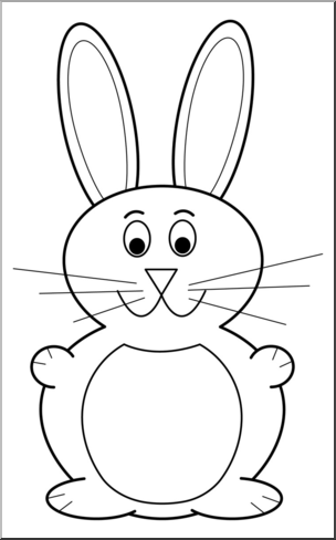 Clip Art: Cartoon Bunny 3 B&W