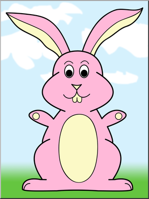 Clip Art: Cartoon Bunny 4 Color 1