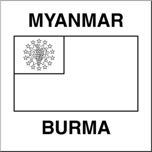 Clip Art: Flags: Burma B&W