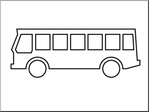 Clip Art: Transportation: Bus Icon B&W