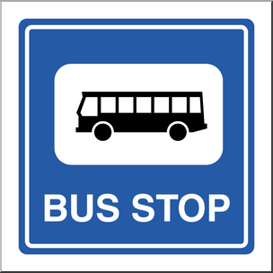 Clip Art: Signs: Bus Stop Color