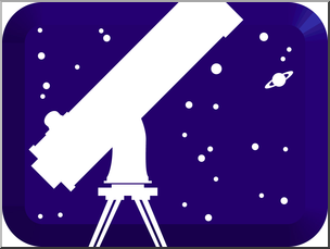 Clip Art: Science Button: Astronomy Color
