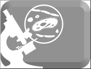 Clip Art: Science Button: Biology Grayscale