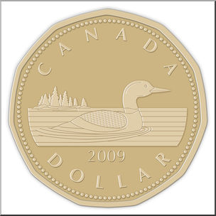 Clip Art: Canadian Money: Dollar Color