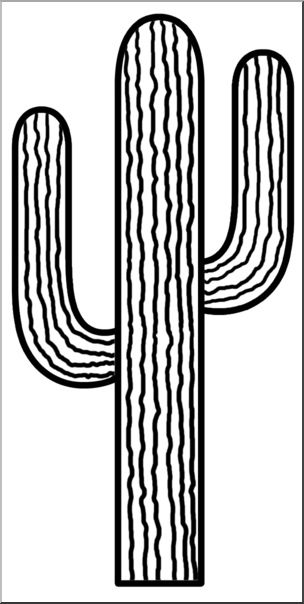 Clip Art: Western Theme: Cactus B&W