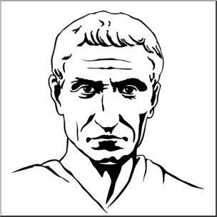 Clip Art: Ancient Rome: Julius Caesar B&W