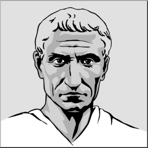 Clip Art: Ancient Rome: Julius Caesar Grayscale