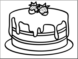 Clip Art: Basic Words: Cake B&W Unlabeled