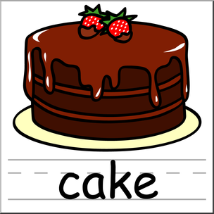 Clip Art: Basic Words: Cake Color Labeled