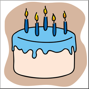 Clip Art: Birthday Cake Blue